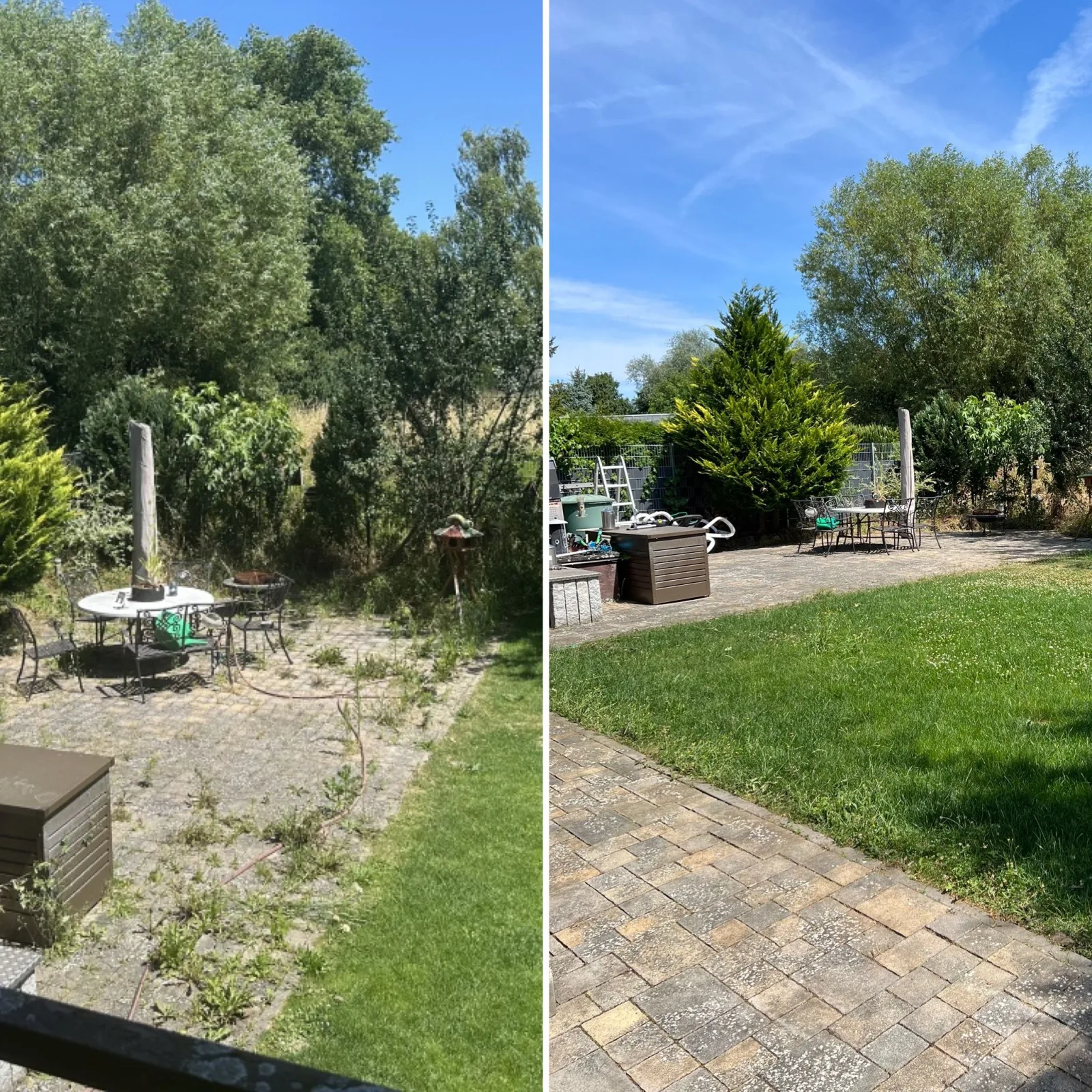 Terrasse und Rasenfläche gepflegt